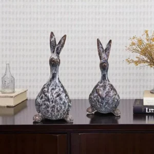 luxury ceramic kangaroo decor set – two sizes with modern elegant design