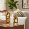 Luxury Glass Vase with Golden Metal Frame – Modern Elegant Design luxury glass vase with golden metal frame – modern elegant design