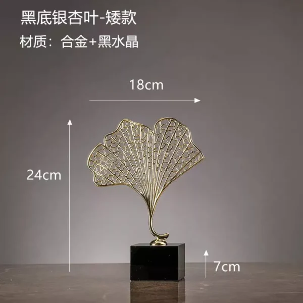 luxury golden leaf metal decor set with marble base – elegant modern design luxury golden leaf metal decor set with marble base – elegant modern design