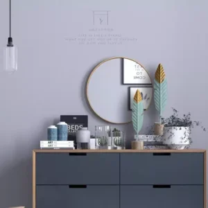 decorative feather trio on wooden bases