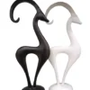 Abstract Deer Sculptures – Elegant Black & White Pair abstract deer sculptures – elegant black & white pair