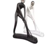 abstract golf player sculptures – elegant black & white duo