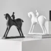 abstract horse sculptures – elegant black & white duo