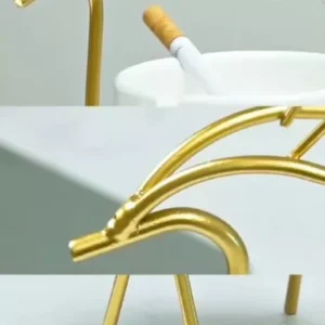 ceramic ashtray in gold deer frame – artistic elegance with functional luxury