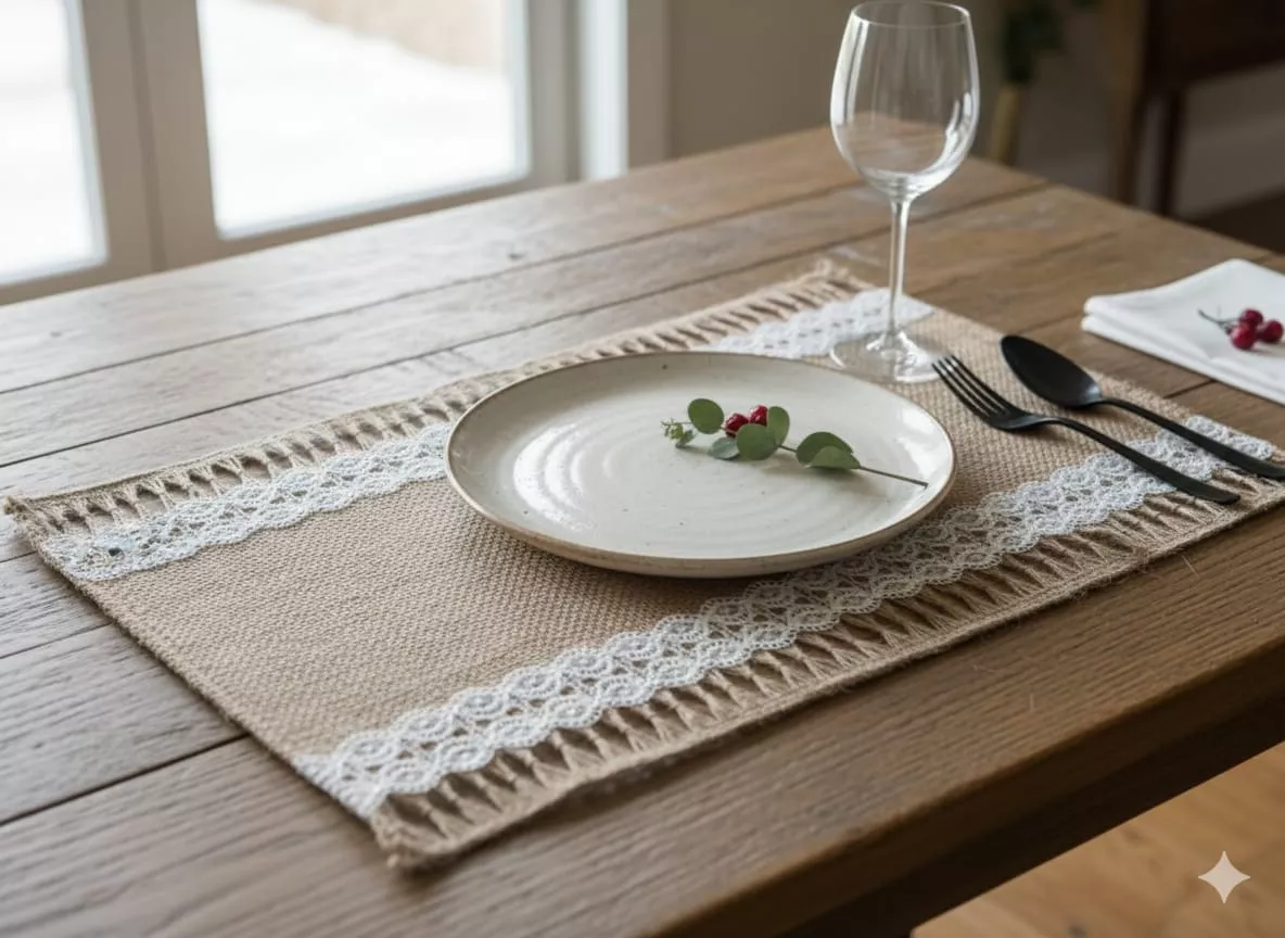 christmas burlap table mat set hand embroidered rustic designs in multiple festive styles 03 christmas burlap table mat set hand embroidered rustic designs in multiple festive styles 03