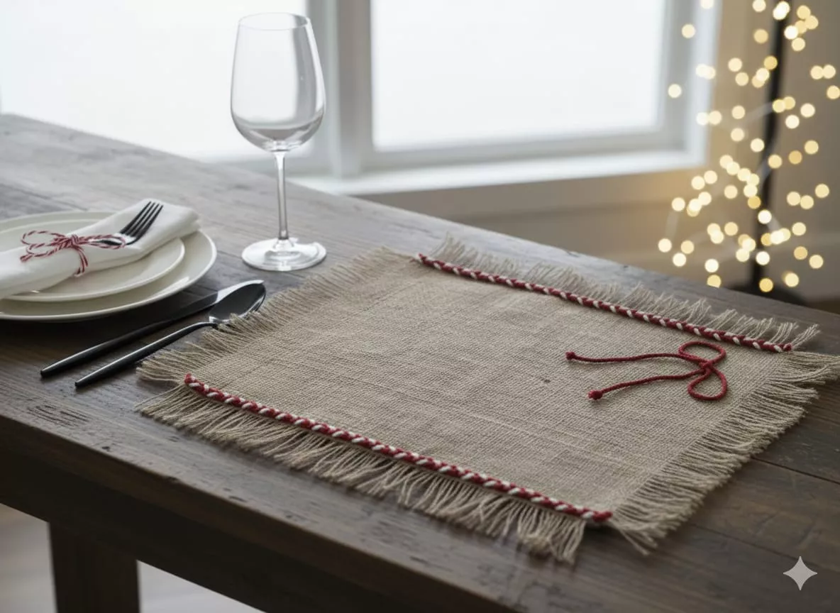 christmas burlap table mat set hand embroidered rustic designs in multiple festive styles 04 christmas burlap table mat set hand embroidered rustic designs in multiple festive styles 04