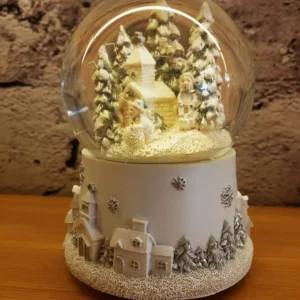 christmas snow globe decoration – winter village scene without lighting