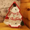 christmas tree shaped ceramic plate – festive design with santa and holiday accents