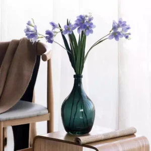 deep green glass vase – classic bottle design – 29 cm height