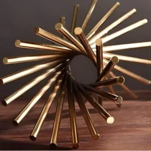 elegant glass sphere on twisted gold base – modern artistic decor