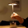 gold led desk lamp with touch control – rechargeable modern design