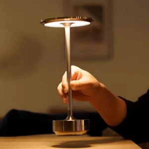 gold led desk lamp with touch control – rechargeable modern design