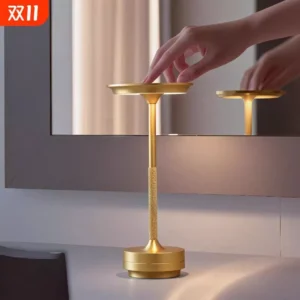 gold led desk lamp with touch control – rechargeable modern design