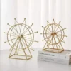 Golden Ferris Wheel Decor – Elegant Geometric Sculpture with Optional Lighting golden ferris wheel decor elegant geometric sculpture with optional lighting 00