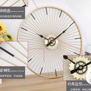 golden wheel artistic wall clock