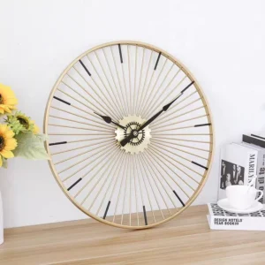 golden wheel artistic wall clock