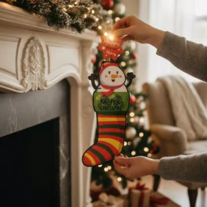 hanging snowman & stocking decoration – dual holiday cheer for christmas and new year