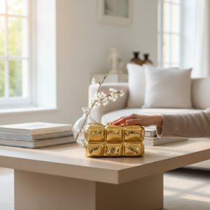 luxury gold ceramic tissue box – modern elegant design