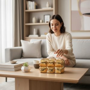 luxury gold ceramic tissue box – modern elegant design