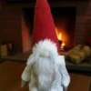 luxury christmas decoration – festive gnome with sparkling red hat and winter charm