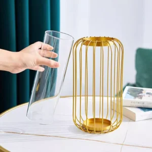 luxury gold glass candle holders set of 2 modern decorative pieces