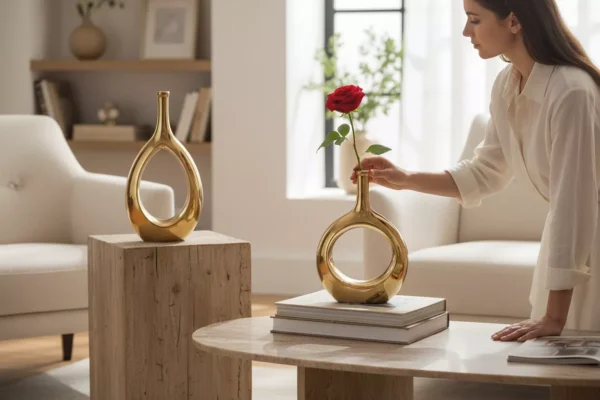 hollow oval gold ceramic vase hollow oval gold ceramic vase