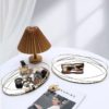 Oval Mirror-Base Tray Set – Sleek Metallic Design with Dual Elegant Sizes oval mirror base tray set – sleek metallic design with dual elegant sizes