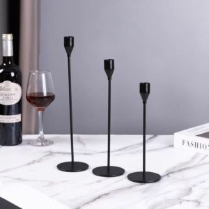 set of 3 metal candle holders – sleek design