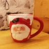 santa ceramic mug – 3d festive face with snowflake accents