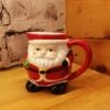 santa ceramic mug – 3d holiday design with gift accent