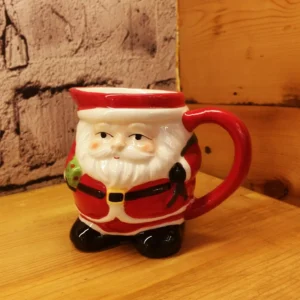 santa ceramic mug – 3d holiday design with gift accent