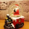santa snow globe on train – festive 3d christmas decoration with whimsical detail