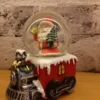 santa train snow globe – premium christmas decoration with cheerful festive details