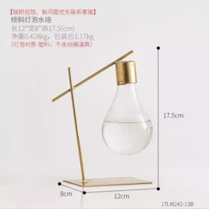 tilted glass lamp with elegant floral arrangement