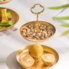 two tier gold serving tray – single integrated piece for elegant display and