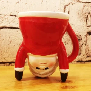 upside down santa ceramic mug – playful 3d holiday design