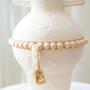 white ceramic vase duo with beaded accent