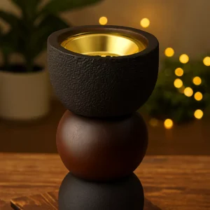 Artistic Incense Burner with Spherical Modern Design & Golden Finish