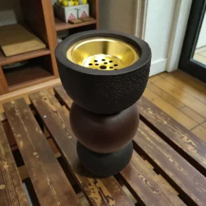 Artistic Incense Burner with Spherical Modern Design & Golden Finish