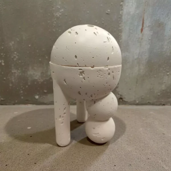 artistic-incense-burner-with-textured-sphere-cylindrical-legs-1 18cm Artistic Incense Burner with Unique Decorative Touch - الصورة 2