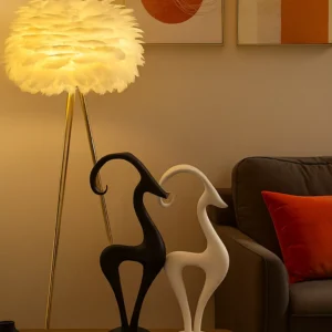Elegant Feather Floor Lamp – Modern Luxury Statement Piece