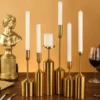 gold candle holders – set of 6 modern decorative pieces in multiple sizes
