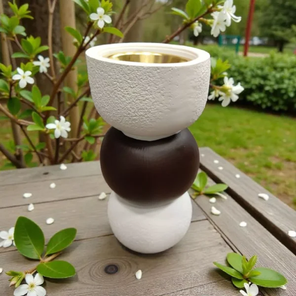 luxury-ceramic-incense-burner-with-modern-design-golden-touch-2 Premium Ceramic Incense Burner for Home & Decor 20cm - الصورة 3