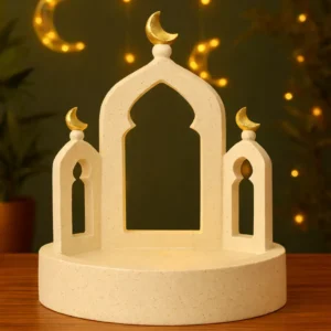 Luxury Date Server with 3 Domes & Crescent Accents Size 20×19cm