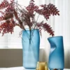 matte blue glass vases – organic artistic design for modern décor