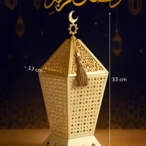 ramadan crescent lantern set – elegant gold décor