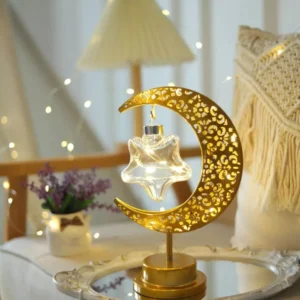 decorative crescent moon lamp with star – a luxurious ramadan accent