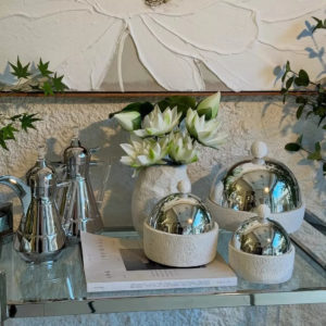 luxury hospitality set with shiny metal lid – 3 pcs