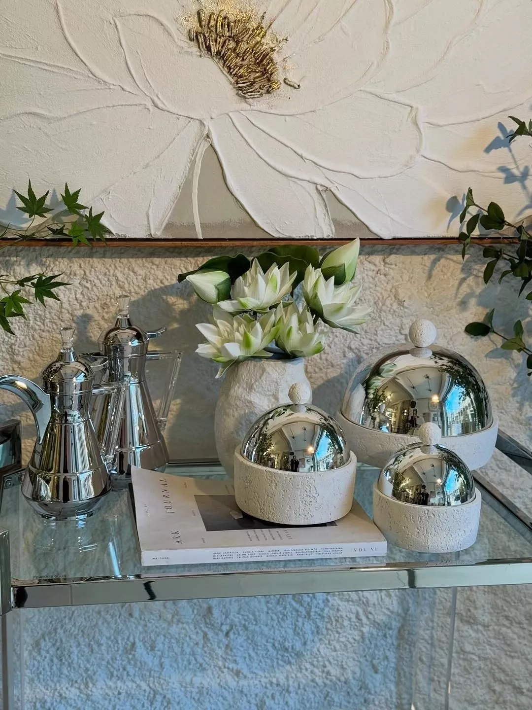 luxury hospitality set with shiny metal lid – 3 pcs