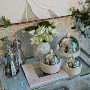 luxury hospitality set with shiny metal lid – 3 pcs